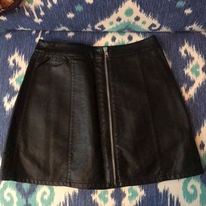 Black leather skirt